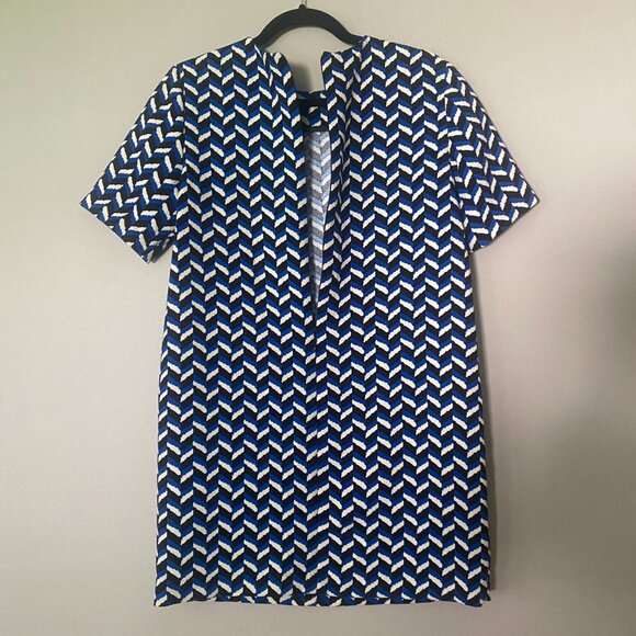 NWT Zara Geometric Pattern Short Sleeve Shift Dress Size Small - Picture 7 of 11